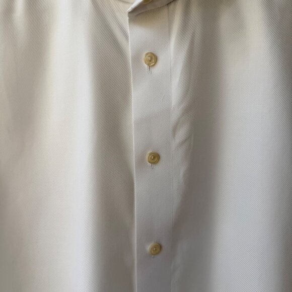 Eton Custom Made White Textured Twill Dress Shirt – Size 42 / 16–16.5 (Estimated - Picture 5 of 10